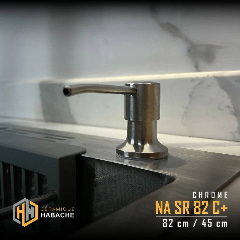evier cuisine SWISS_INOX NASR82C+ chrome en INOX 304 (82/45cm) + robinet 360
