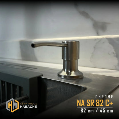 evier cuisine SWISS_INOX NASR82C+ chrome en INOX 304 (82/45cm) + robinet 360