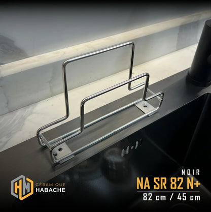 evier cuisine SWISS_INOX NASR82N+ noir en INOX 304 (82/45cm) + robinet 360