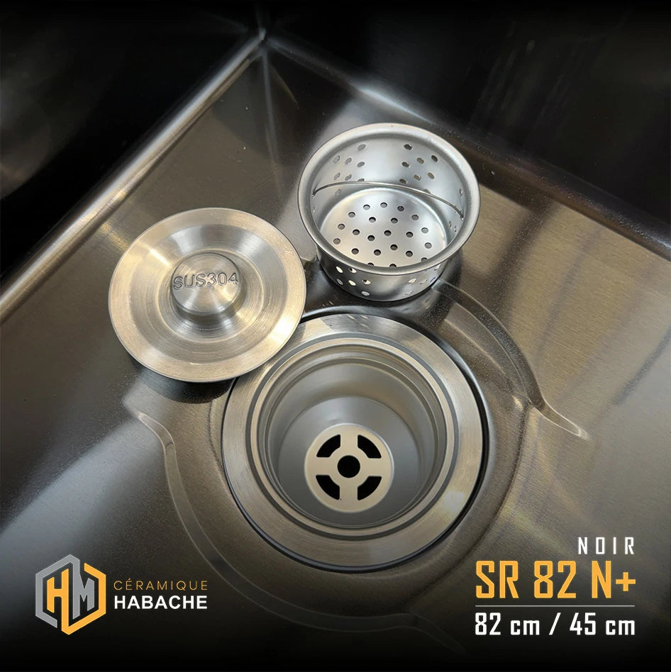 Évier de Cuisine SWISS INOX SR82N+ (82×45cm) + robinet 360