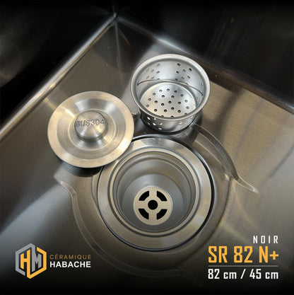 Évier de Cuisine SWISS INOX SR82N+ (82×45cm) + robinet 360
