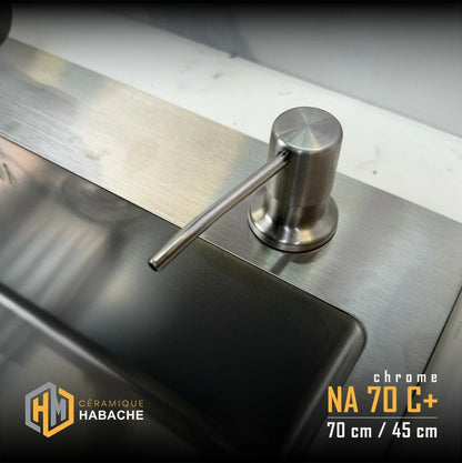 Évier de Cuisine SWISS INOX NA70C+ Chrome en INOX 304 (70/45cm) + robinet