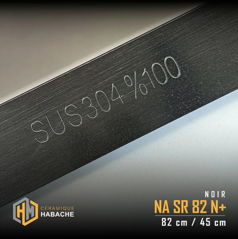 evier cuisine SWISS_INOX NASR82N+ noir en INOX 304 (82/45cm) + robinet 360