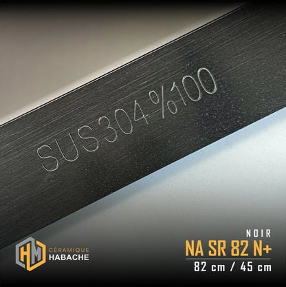 evier cuisine SWISS_INOX NASR82N+ noir en INOX 304 (82/45cm) + robinet 360
