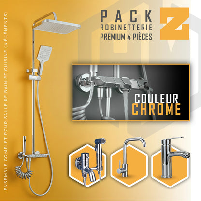 Pack Z – Colonne de Douche MODIX & Robinetterie Salle de Bain et Cuisine