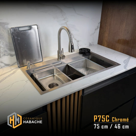 Evier cuisine SWISS-INOX Ref: P INOX 304 + ROBINET