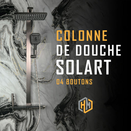 colonne de douche SOLART (4 boutons ) + LED + Fixation encastrée