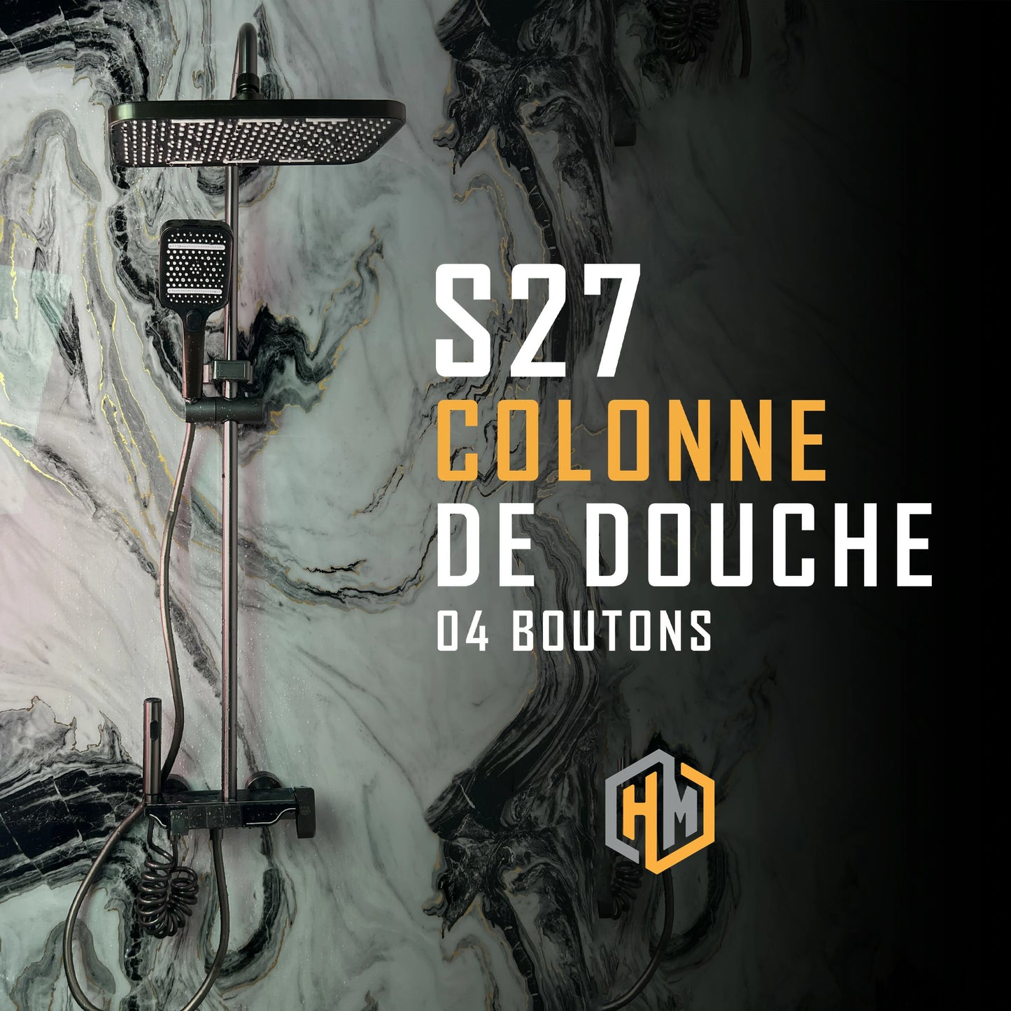 COLONNE DE DOUCHE S27 4 boutons + LED