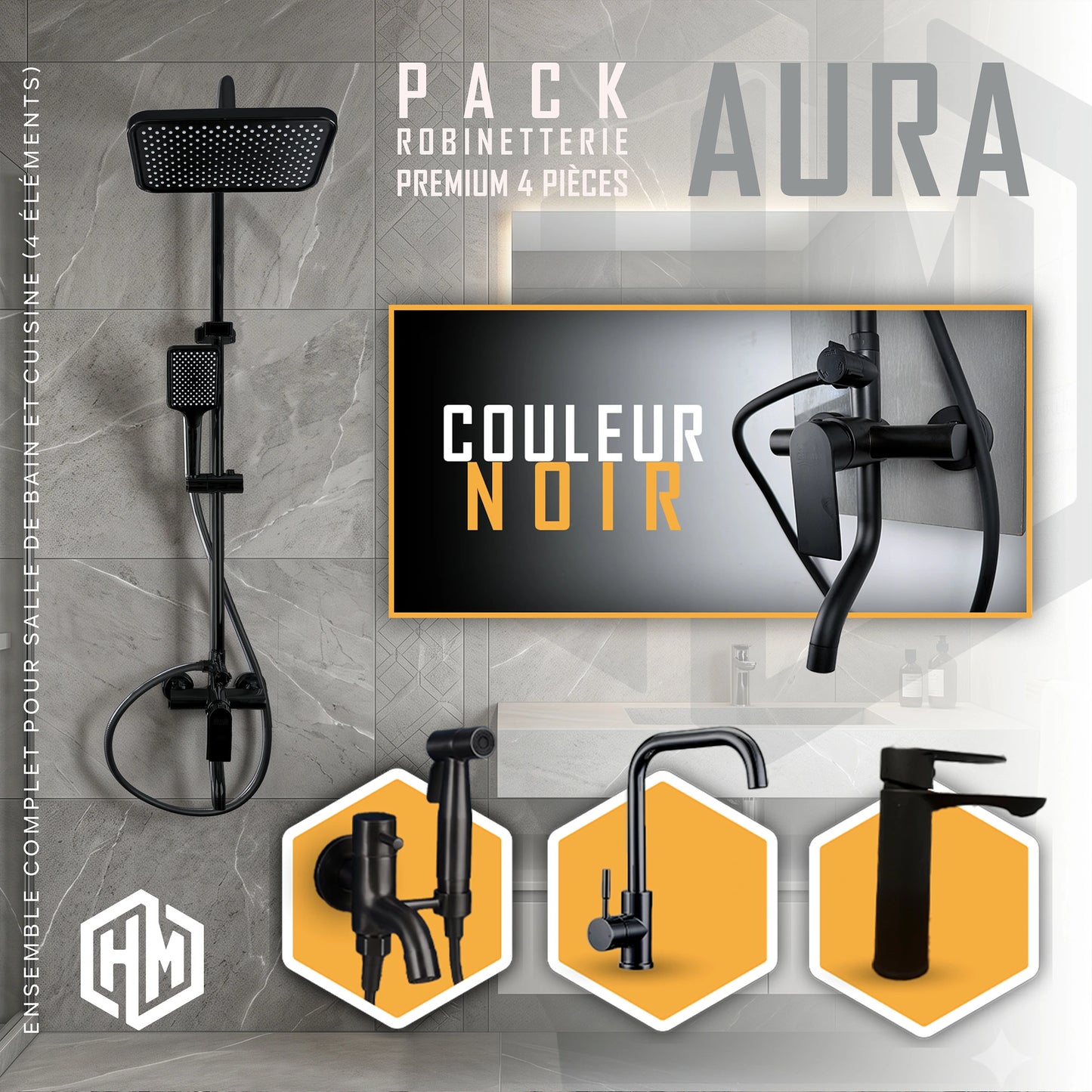 pack AURA 4 article ( 03 couleurs disponible )