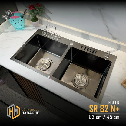 Évier de Cuisine SWISS INOX SR82N+ (82×45cm) + robinet 360