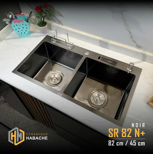 Évier de Cuisine SWISS INOX SR82N+ (82×45cm) + robinet 360