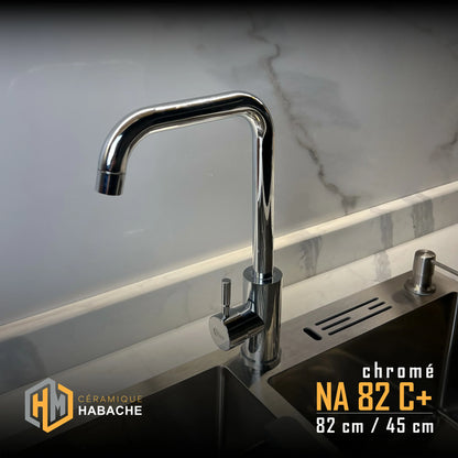 evier cuisine SWISS NA82C+ INOX 304 (82/45cm) + robinet 360