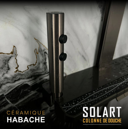 colonne de douche SOLART (4 boutons ) + LED + Fixation encastrée