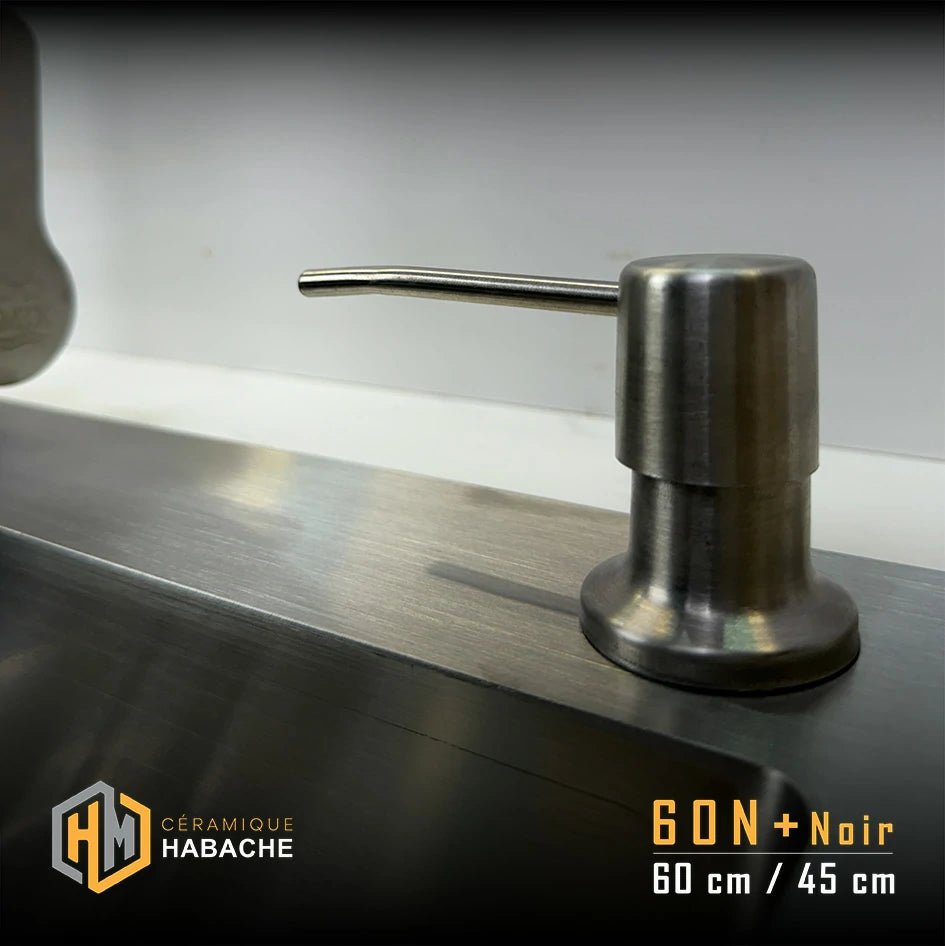 Évier de cuisine SWISS INOX 60×45 cm en Inox 304 – 1 Bac | Noir ou Chrome