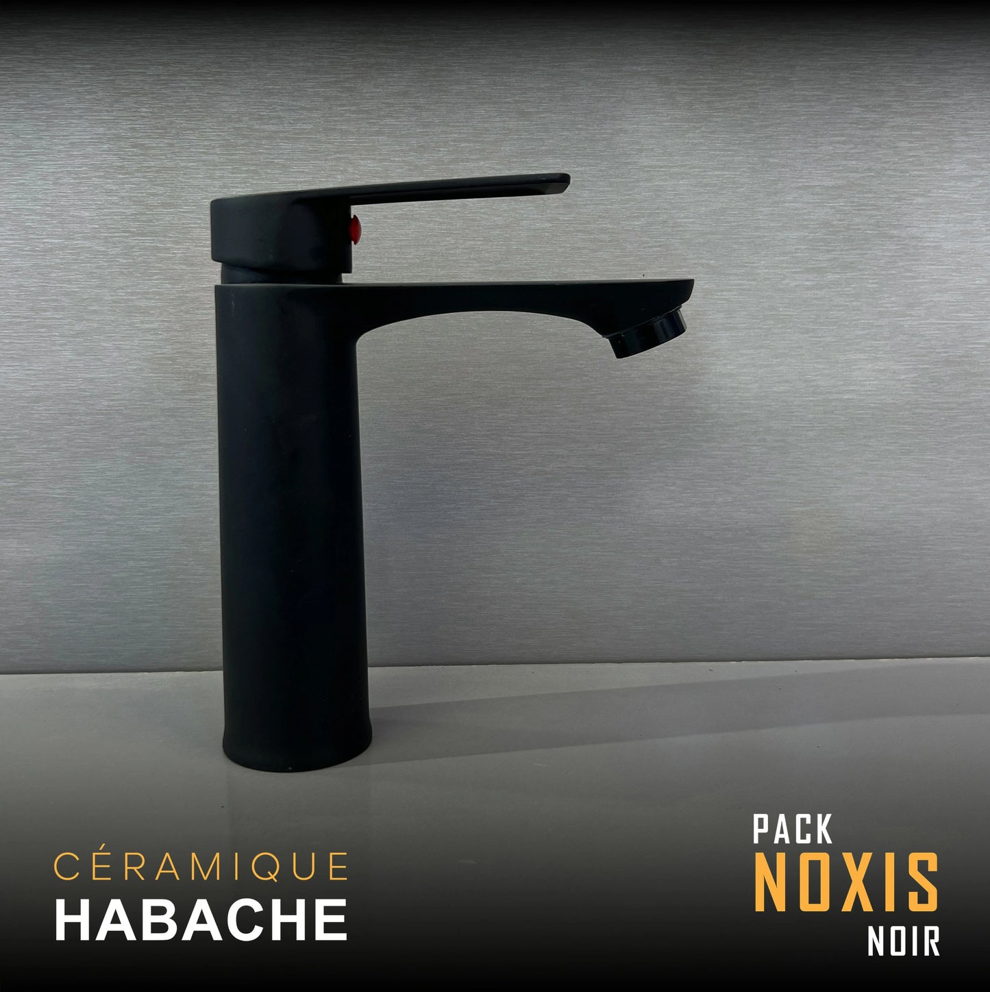Pack NOXIS NOIR Ensemble complet pour salle de bain et cuisine ( 4 Éléments )