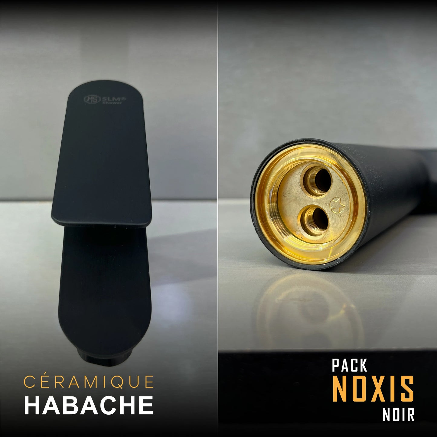 Pack NOXIS NOIR Ensemble complet pour salle de bain et cuisine ( 4 Éléments )