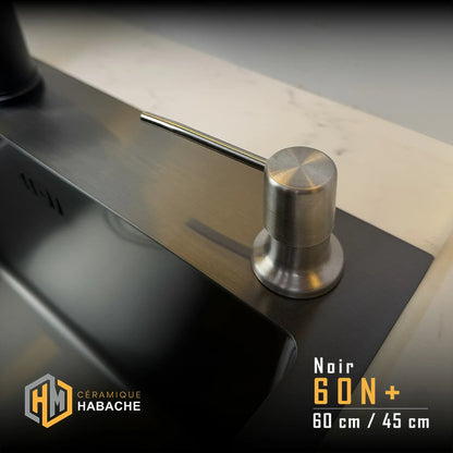 Evier cuisine SWISS_INOX 60  (60N+ noir- 60 C+ chrome) + robinet