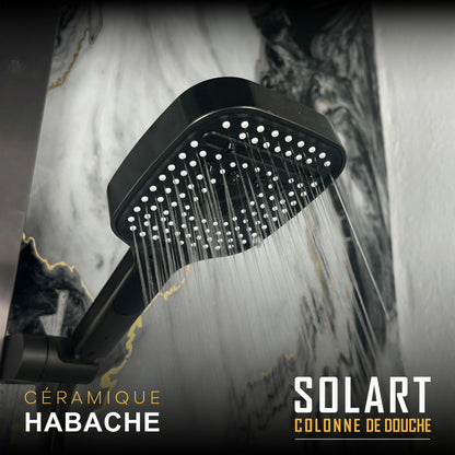 colonne de douche SOLART (4 boutons ) + LED + Fixation encastrée