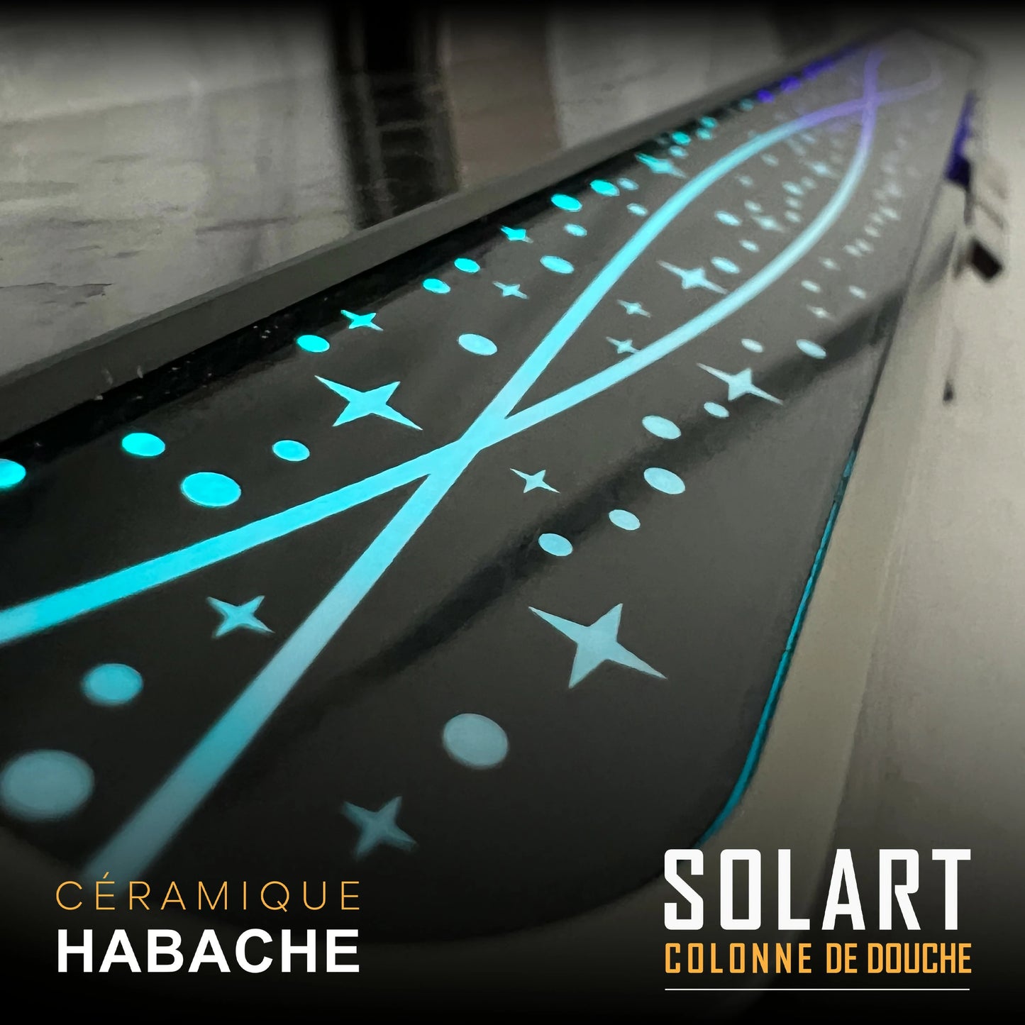 colonne de douche SOLART (4 boutons ) + LED + Fixation encastrée