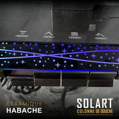 colonne de douche SOLART (4 boutons ) + LED + Fixation encastrée