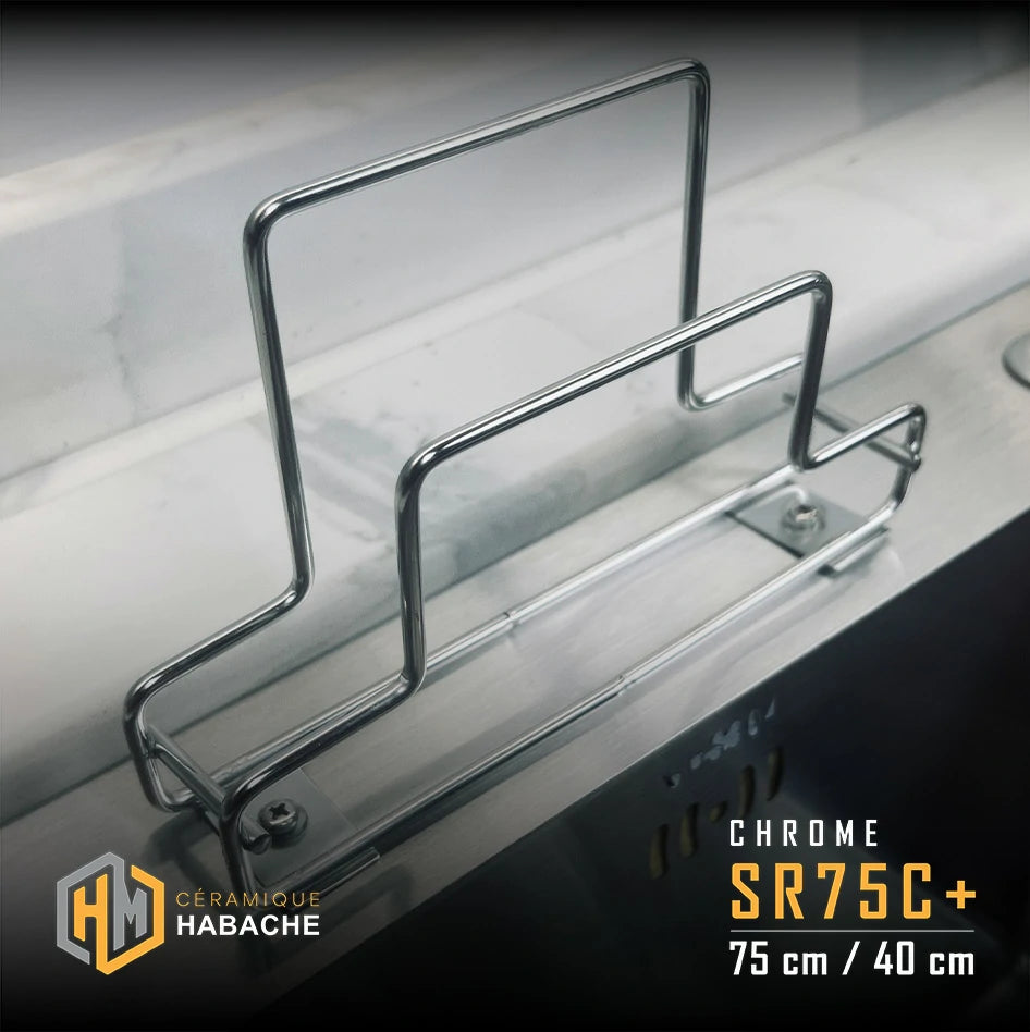 evier cuisine SWISS_INOX SR75C+ chrome en INOX 304 (75/40cm) + robinet 360