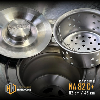 evier cuisine SWISS NA82C+ INOX 304 (82/45cm) + robinet 360