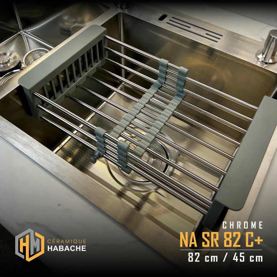 evier cuisine SWISS_INOX NASR82C+ chrome en INOX 304 (82/45cm) + robinet 360