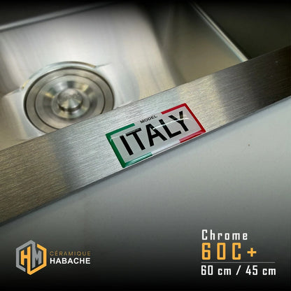 Evier cuisine SWISS_INOX 60  (60N+ noir- 60 C+ chrome) + robinet