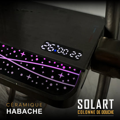 colonne de douche SOLART (4 boutons ) + LED + Fixation encastrée