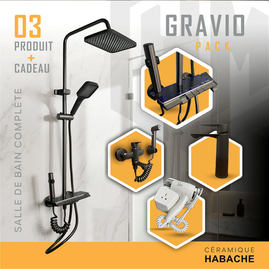 pack GRAVIO ( 03 produit Salle de Bain Complète) + cadeau