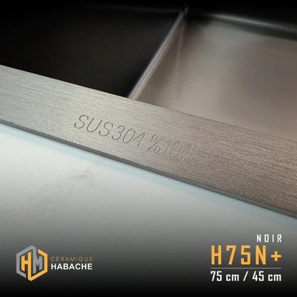 Évier de Cuisine SWISS INOX H75N+ en INOX 304 + NANO (75/45cm) + robinet 360